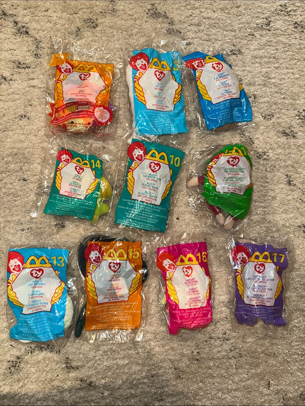 McDonald's 11 Ty Beanie Babies Plush Toys
